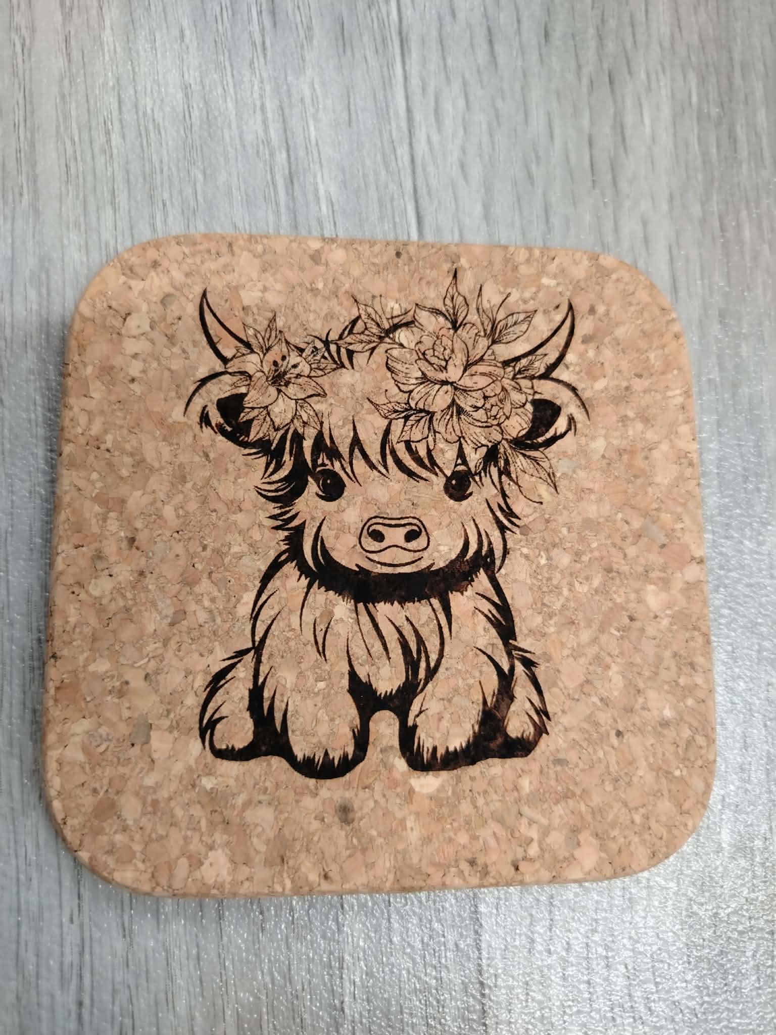 cute highland cow coaster