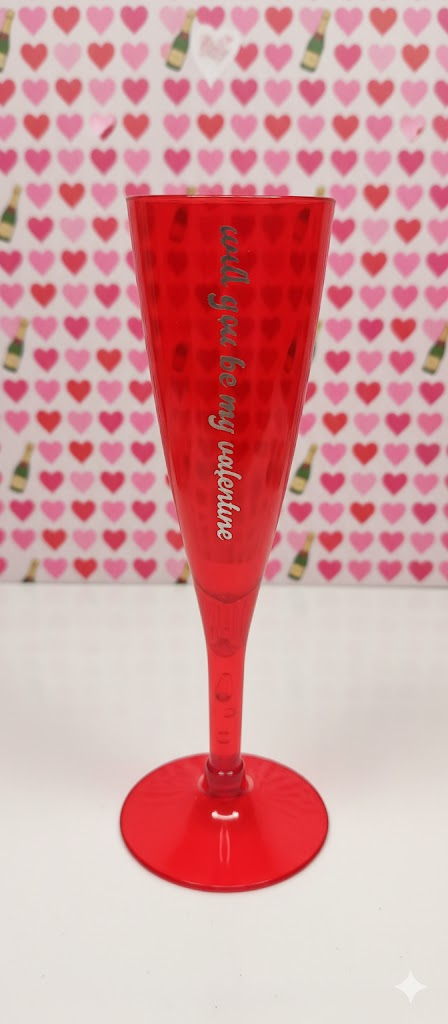 will you be my valentine glass