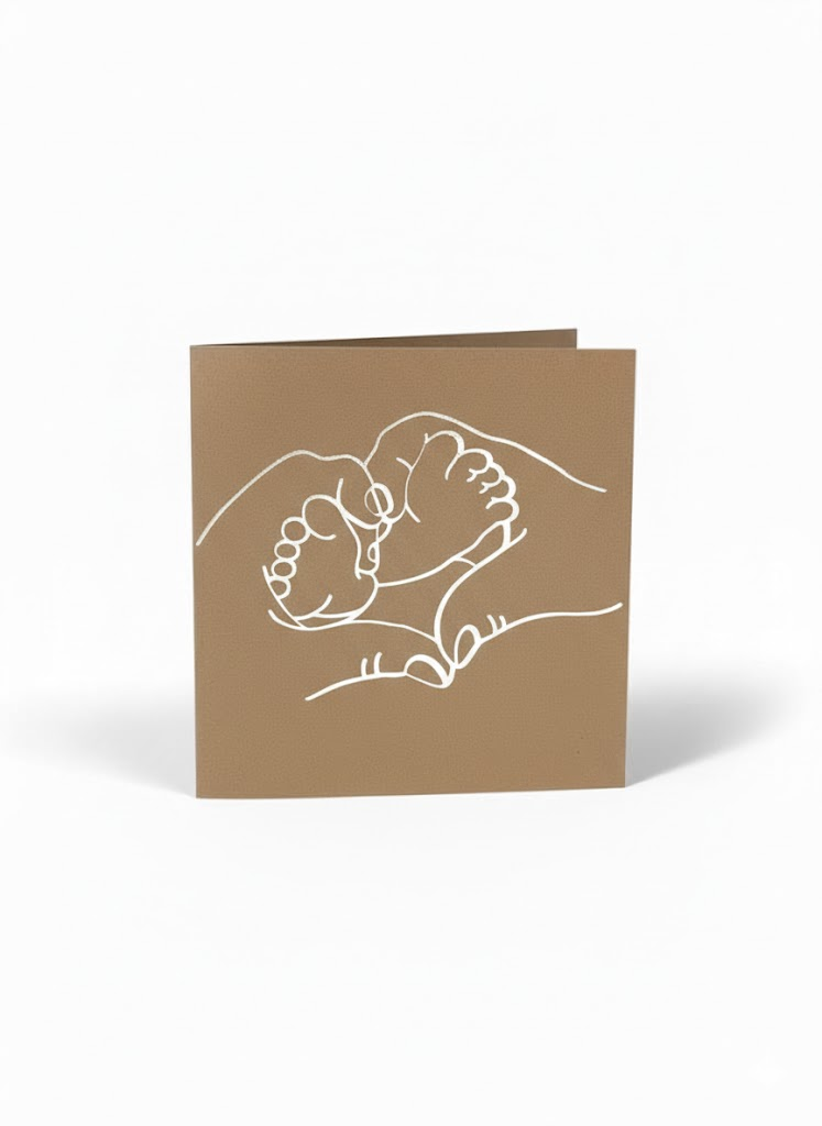 cute baby feet and hands card