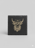 highland cow slate coaster